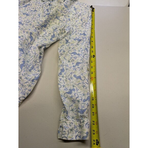 Sigrid Olsen 100% Linen Tunic Button Up Shirt Sea Horse Nautical Starfish Large - Picture 13 of 13